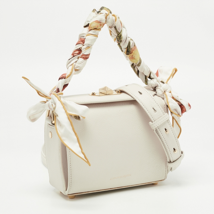Pre Owned Alexander McQueen Off White Leather Box 19 Shoulder Bag 