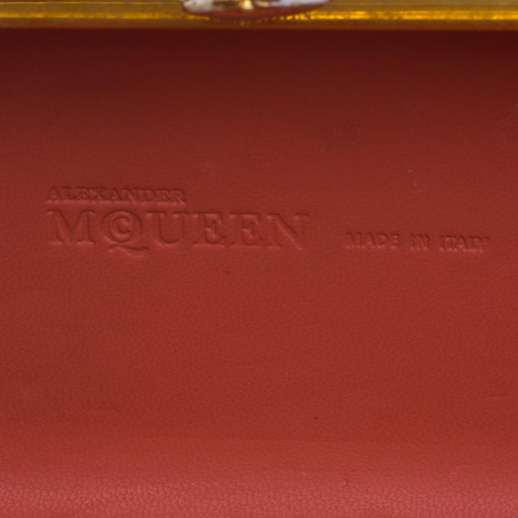 Pre Owned Alexander Mcqueen Multicolor Python Skull Box Clutch