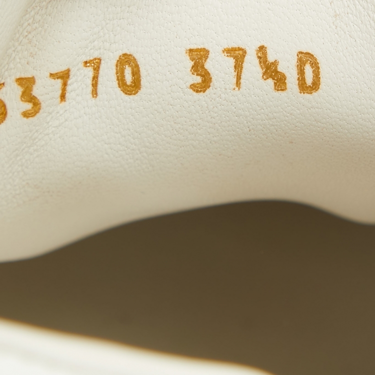 Pre Owned Alexander McQueen Off White Leather Larry Sneakers Size 37.5