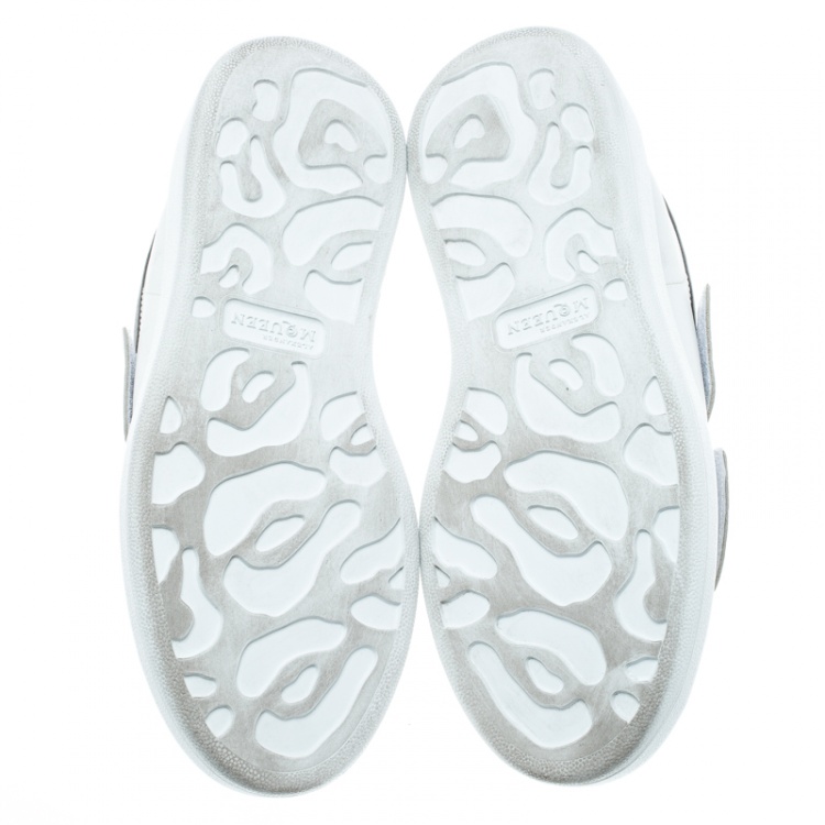 Pre Owned Alexander McQueen White Leather Oversized Velcro Strap Sneakers Size 36
