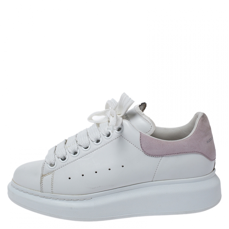 nog een keer Marco Polo meer en meer Alexander McQueen White Leather And Pink Suede Platform Sneakers Size 37 Alexander  McQueen | TLC