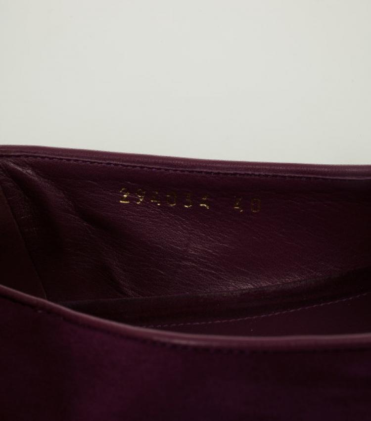 Pre Owned Alexander McQueen Suede Magenta Skull Smoking Slippers Size 40