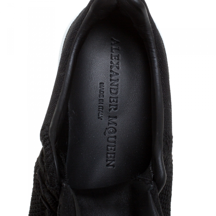 Pre Owned Alexander McQueen Black Knitted Oversize Sneakers Size 36.5