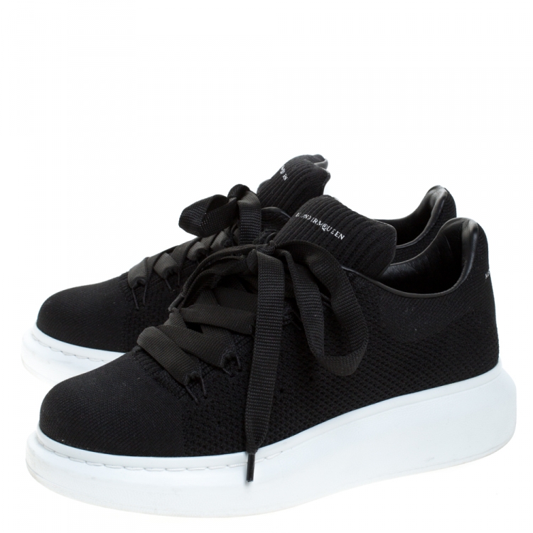 Pre Owned Alexander McQueen Black Knitted Oversize Sneakers Size 36.5