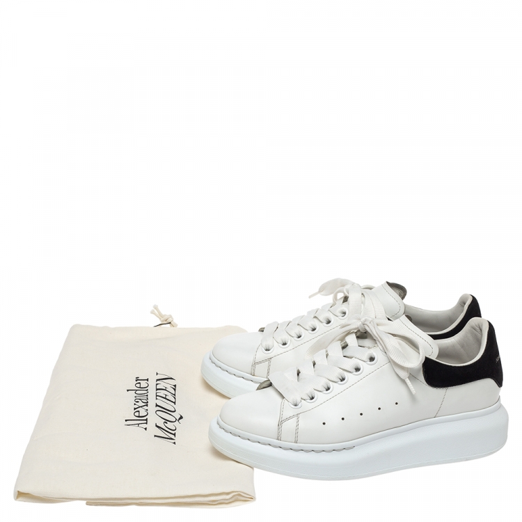 Pre Owned Alexander McQueen White Leather Oversized Low Top Sneakers Size 37