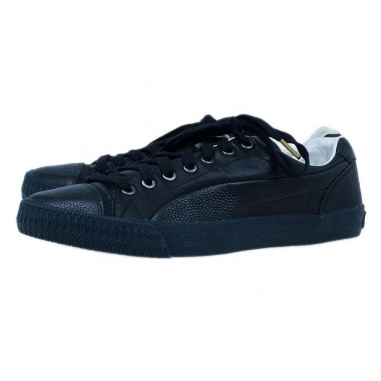 مملوكة مسبقًا Alexander McQueen for Puma Black Leather Street Climb Low Top Sneakers Size 40.5