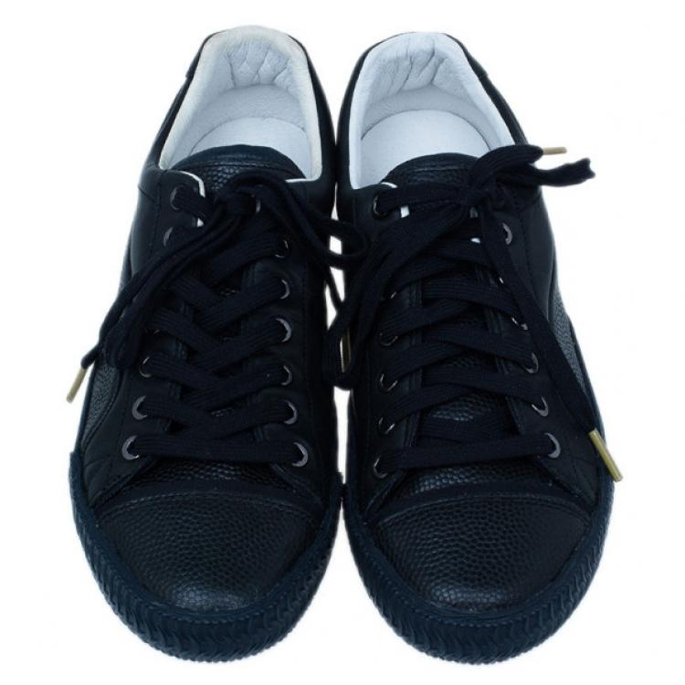 مملوكة مسبقًا Alexander McQueen for Puma Black Leather Street Climb Low Top Sneakers Size 40.5