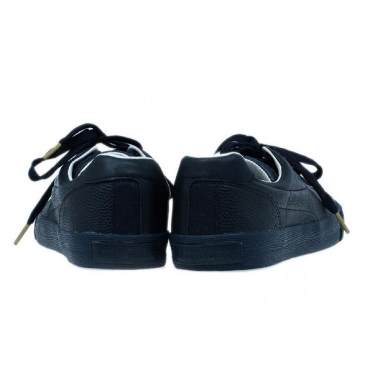 مملوكة مسبقًا Alexander McQueen for Puma Black Leather Street Climb Low Top Sneakers Size 40.5