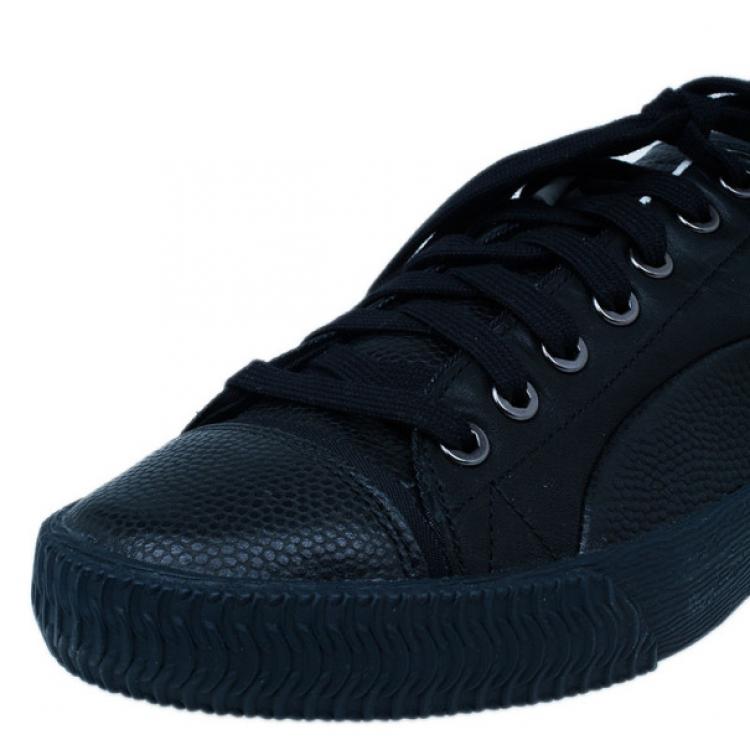 مملوكة مسبقًا Alexander McQueen for Puma Black Leather Street Climb Low Top Sneakers Size 40.5