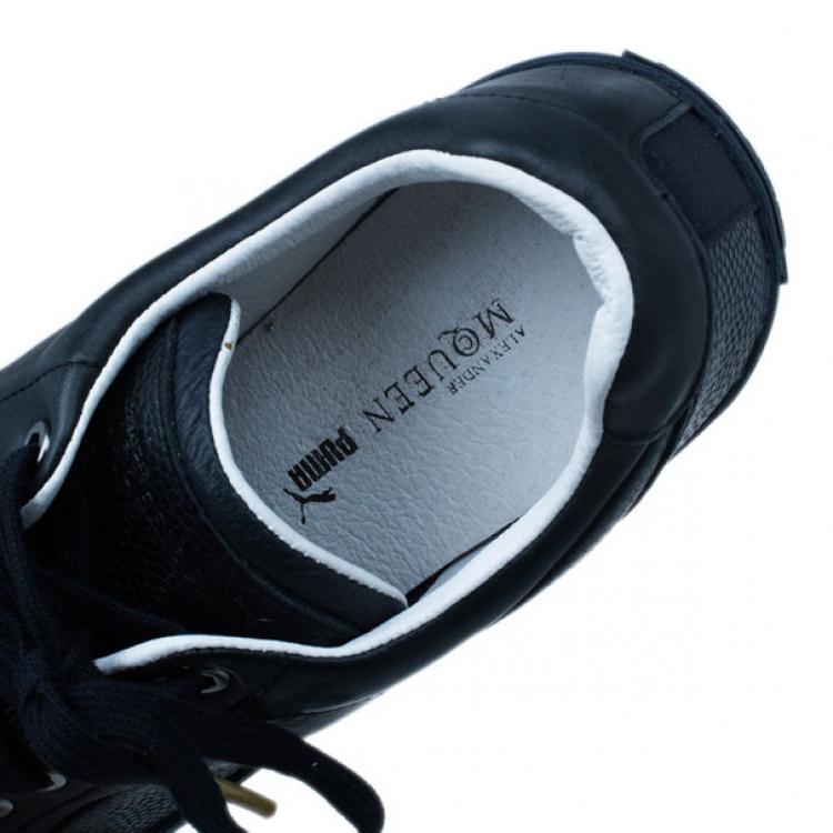 مملوكة مسبقًا Alexander McQueen for Puma Black Leather Street Climb Low Top Sneakers Size 40.5