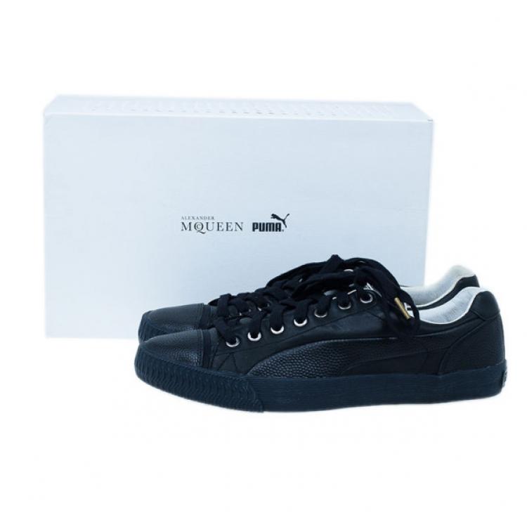 مملوكة مسبقًا Alexander McQueen for Puma Black Leather Street Climb Low Top Sneakers Size 40.5