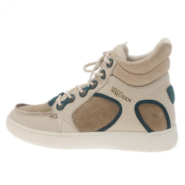 Pre Owned Alexander McQueen Beige Suede Joust III Sneakers Size 42