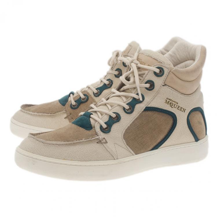 Pre Owned Alexander McQueen Beige Suede Joust III Sneakers Size 42