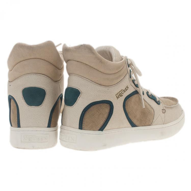 Pre Owned Alexander McQueen Beige Suede Joust III Sneakers Size 42