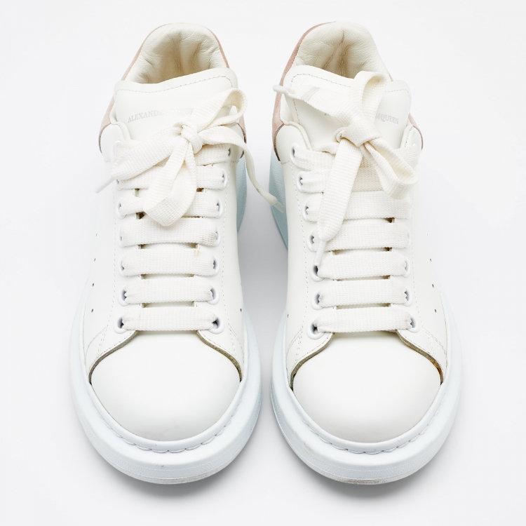 Pre Owned Alexander McQueen White Leather Oversized Low Top Sneakers Size 39