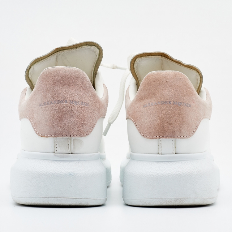 Pre Owned Alexander McQueen White Leather Oversized Low Top Sneakers Size 39