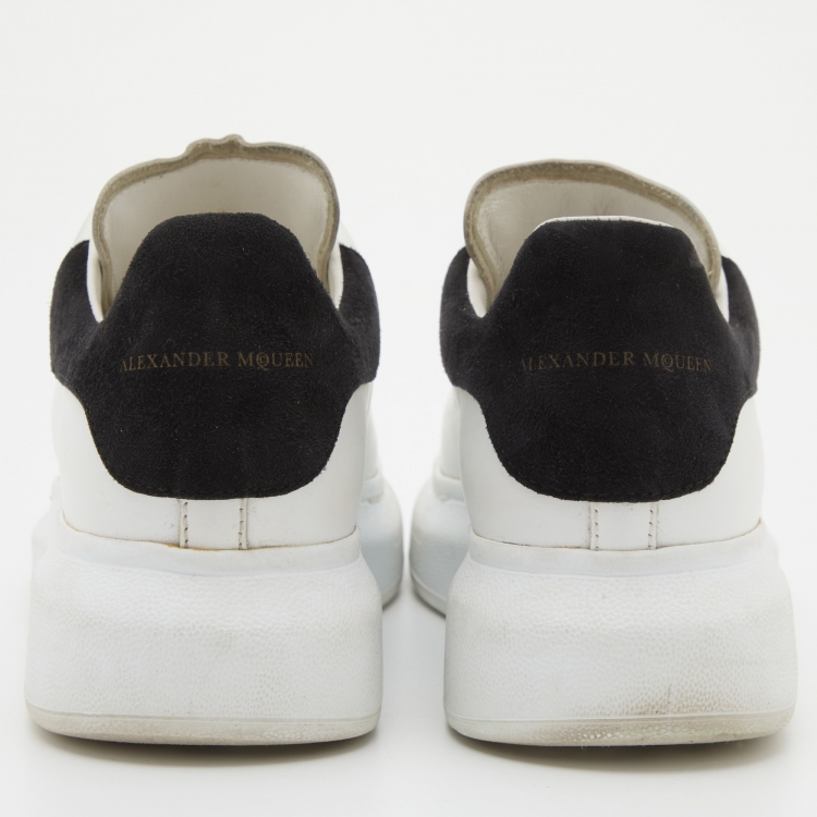 Pre Owned Alexander McQueen White Leather Oversized Low Top Sneakers Size 36.5