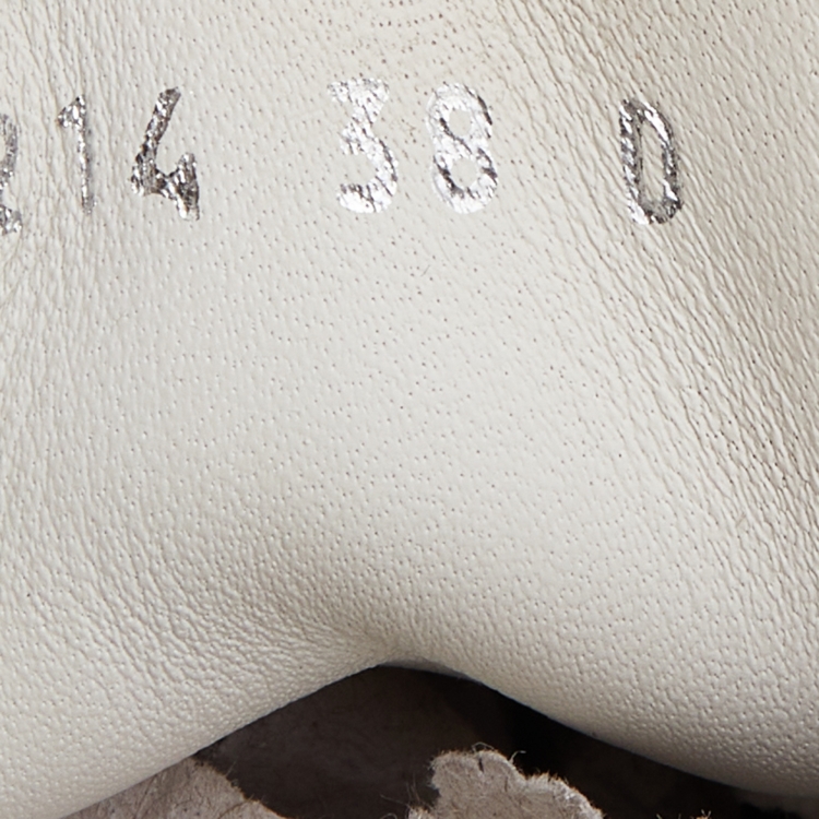 Pre Owned Alexander McQueen White/Coral Leather Oversized Sneakers Size 38