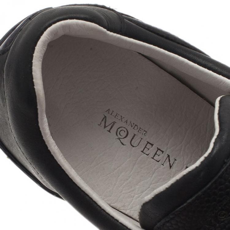 Pre Owned Alexander McQueen for Puma Black Leather Street Climb Low Top Sneakers Size 40.5