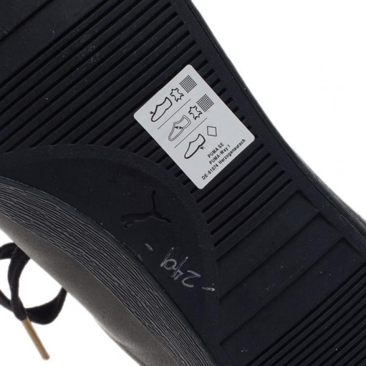 Pre Owned Alexander McQueen for Puma Black Leather Street Climb Low Top Sneakers Size 40.5