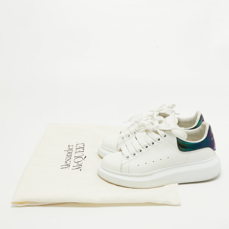 Pre Owned Alexander McQueen White Leather Oversized Sneakers Size 35