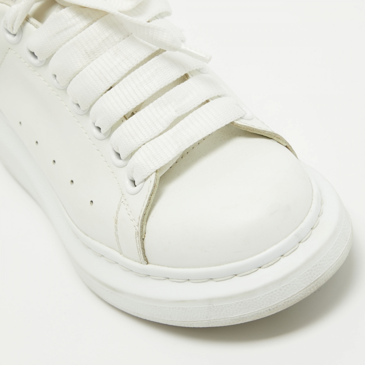 Pre Owned Alexander McQueen White Leather Oversized Sneakers Size 35