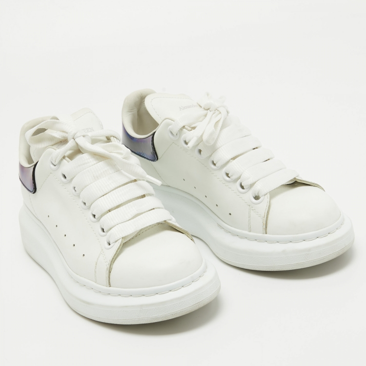 Pre Owned Alexander McQueen White Leather Oversized Sneakers Size 35