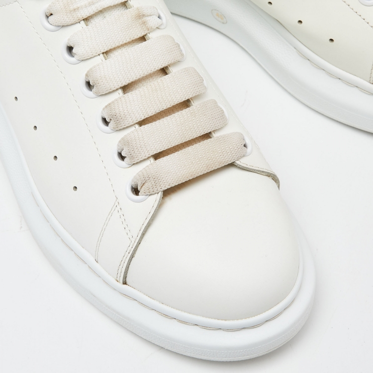 Pre Owned Alexander McQueen White/Pink Suede and  Leather Larry Sneakers Size 40
