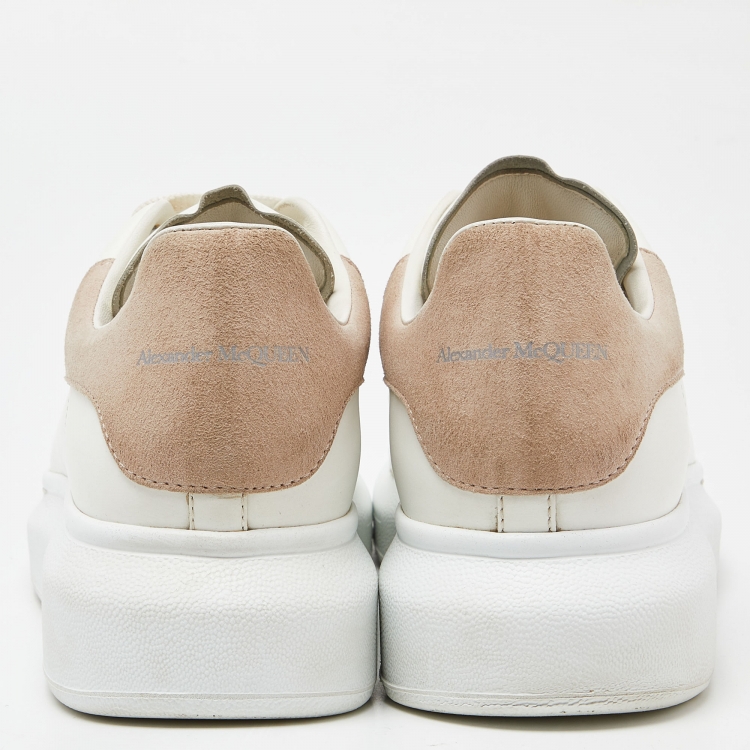 Pre Owned Alexander McQueen White/Pink Suede and  Leather Larry Sneakers Size 40