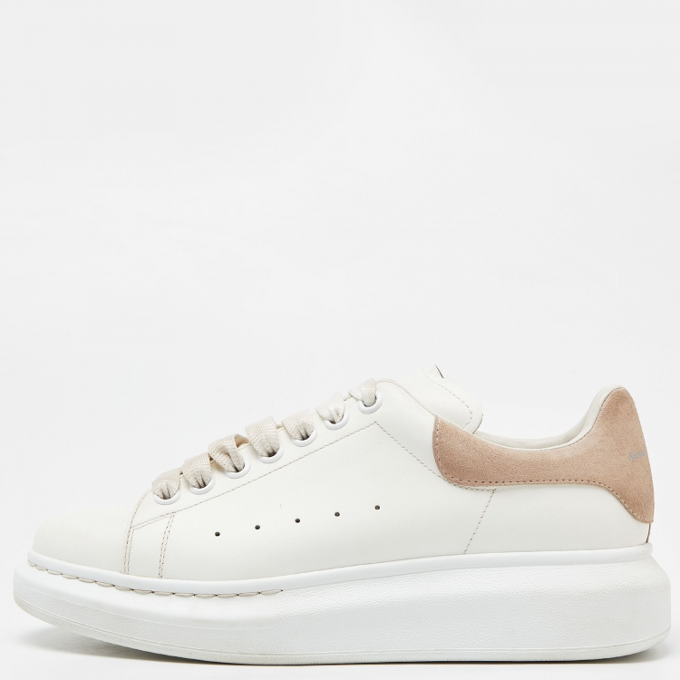 Pre Owned Alexander McQueen White/Pink Suede and  Leather Larry Sneakers Size 40