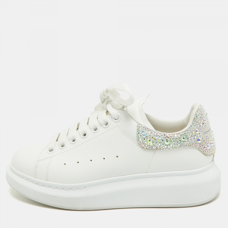 Embellished leather sneakers in white - Alexander Mc Queen | Mytheresa