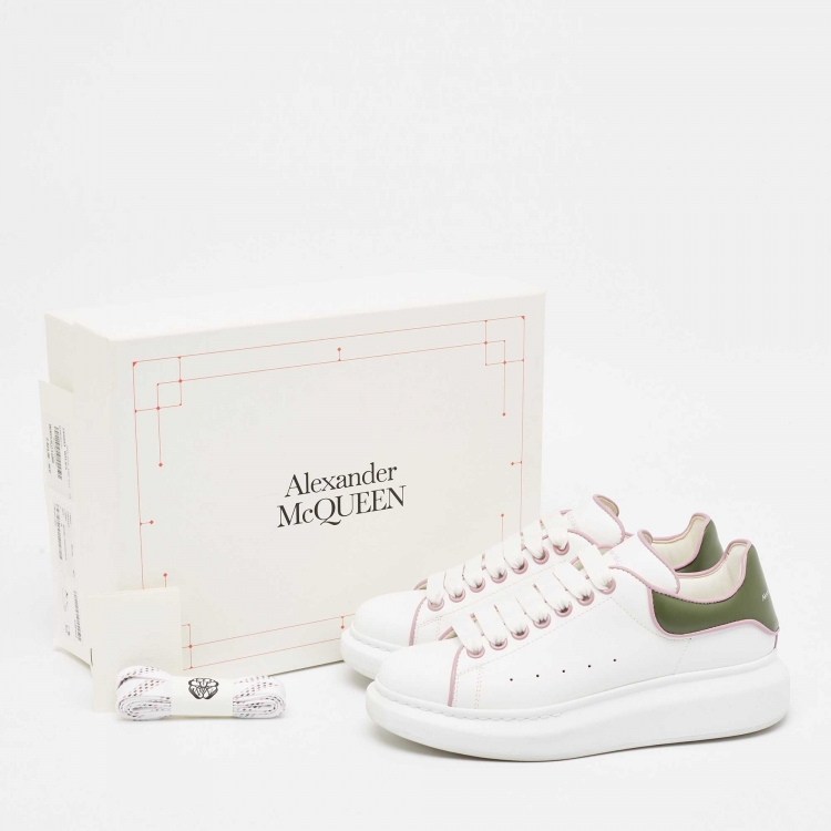 Pre Owned Alexander McQueen White Leather Oversized Sneakers Size 38