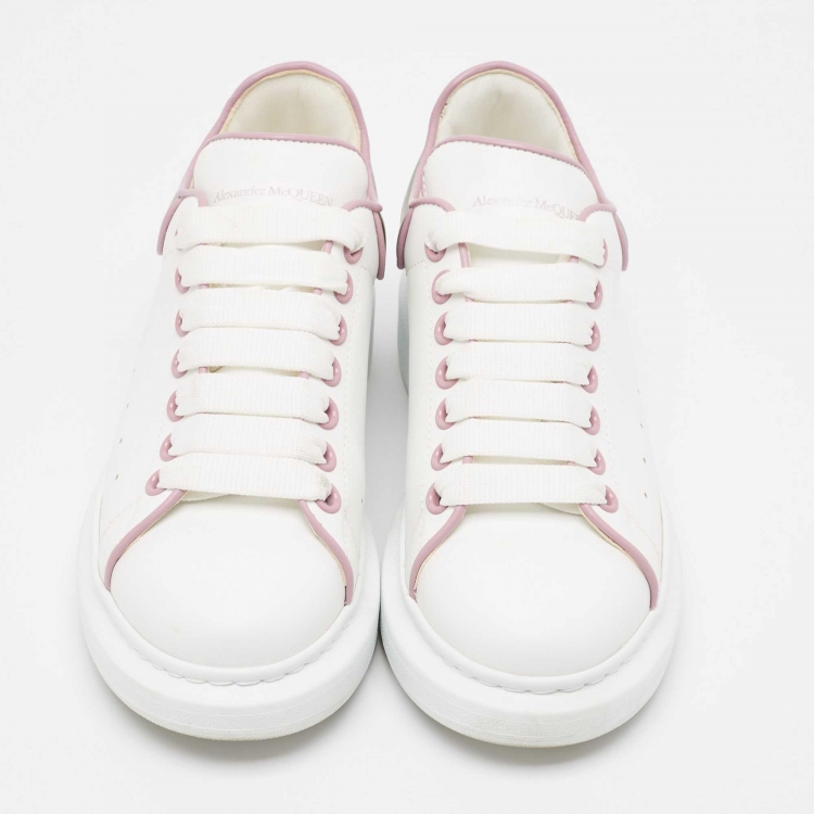 Pre Owned Alexander McQueen White Leather Oversized Sneakers Size 38