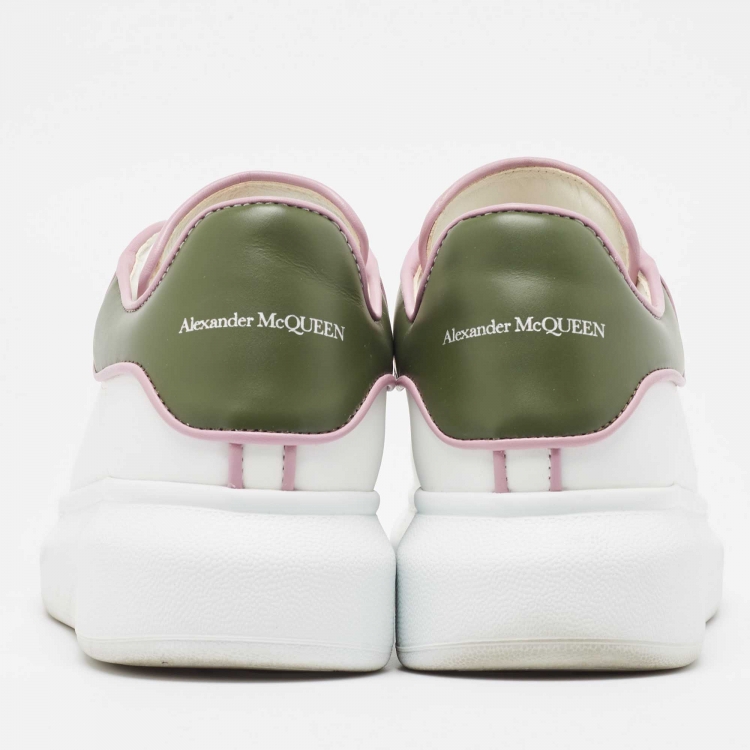 Pre Owned Alexander McQueen White Leather Oversized Sneakers Size 38