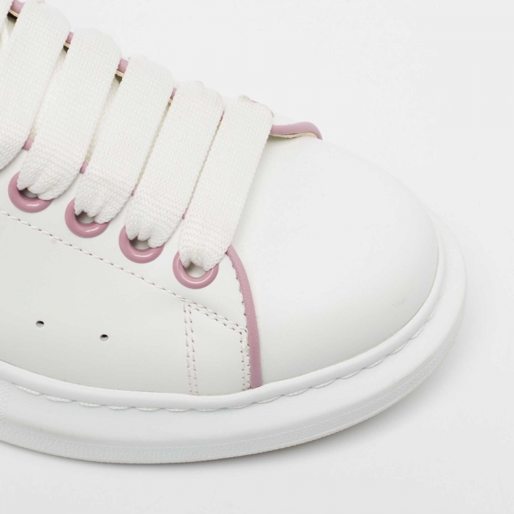 Pre Owned Alexander McQueen White Leather Oversized Sneakers Size 38