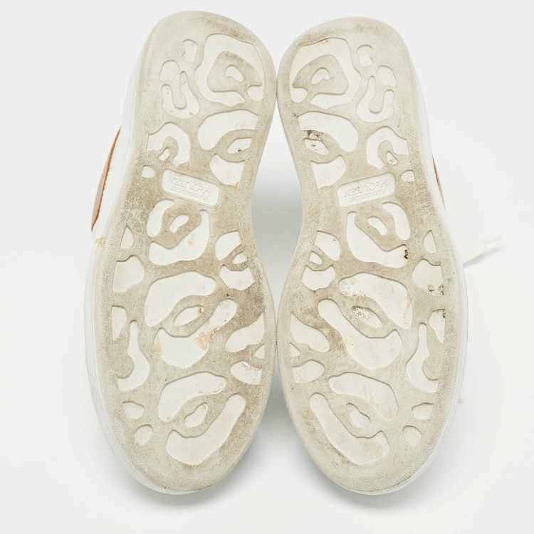 Pre Owned Alexander McQueen White Leather Oversized  Sneakers Size 38