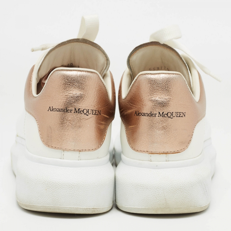 Pre Owned Alexander McQueen White Leather Oversized  Sneakers Size 38