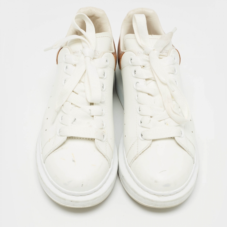 Pre Owned Alexander McQueen White Leather Oversized  Sneakers Size 38