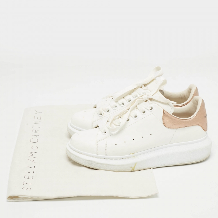 Pre Owned Alexander McQueen White Leather Oversized  Sneakers Size 38