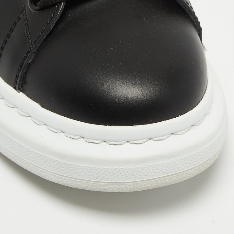 Pre Owned Alexander McQueen Black/White Leather Oversized  Sneakers Size 37.5