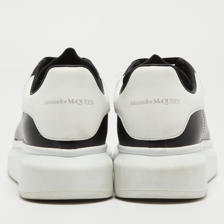 Pre Owned Alexander McQueen Black/White Leather Oversized  Sneakers Size 37.5