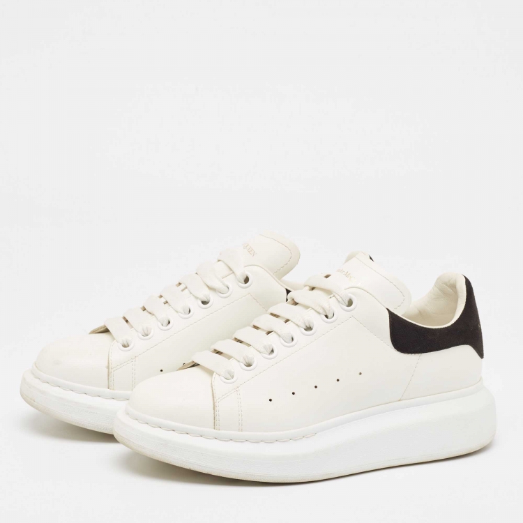 Pre Owned Alexander McQueen White Leather Oversized Low Top Sneakers Size 38