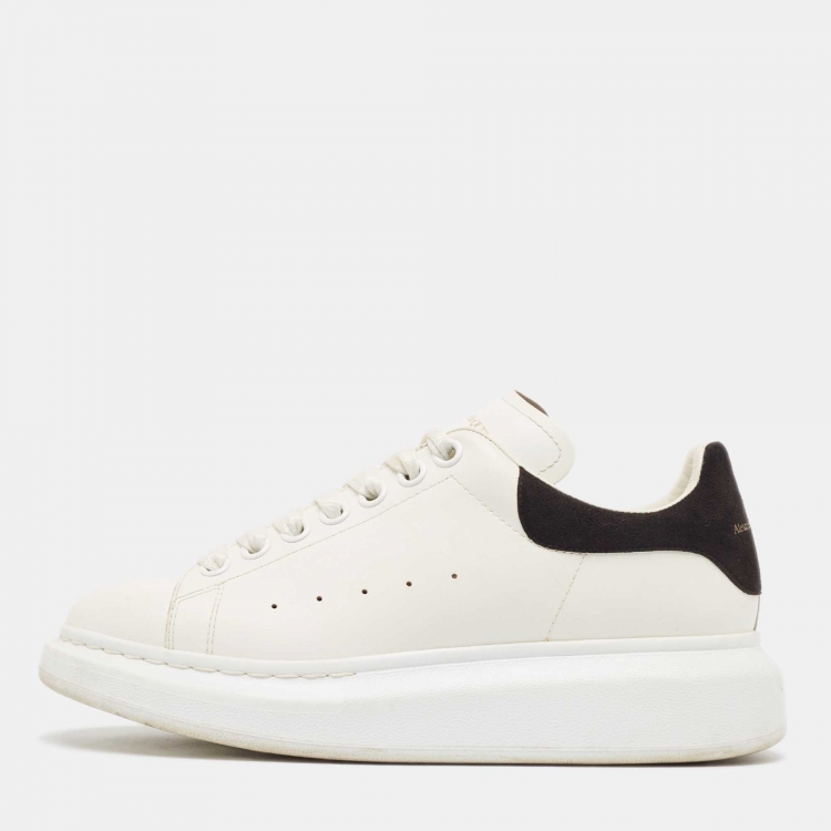 Pre Owned Alexander McQueen White Leather Oversized Low Top Sneakers Size 38
