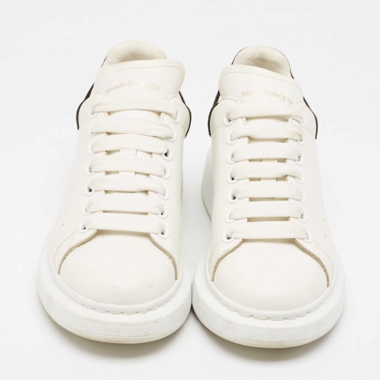 Pre Owned Alexander McQueen White Leather Oversized Low Top Sneakers Size 38