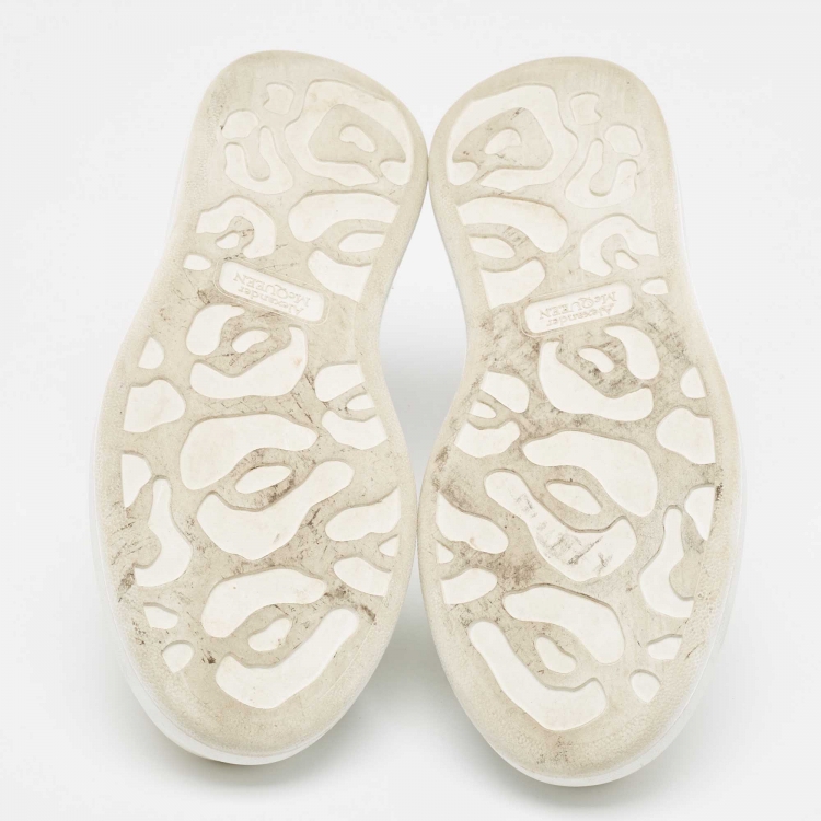 Pre Owned Alexander McQueen White Leather Oversized Low Top Sneakers Size 38