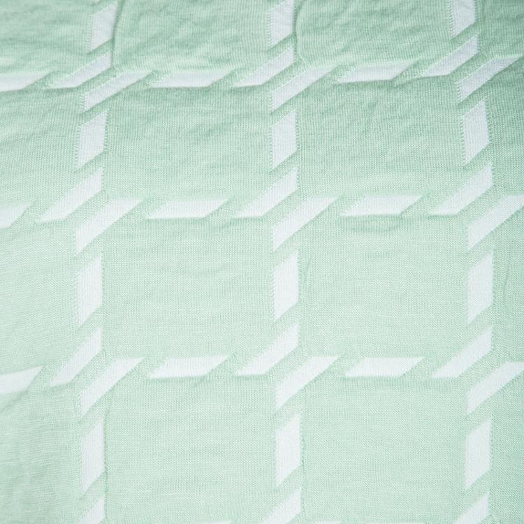 Pre Owned T by Alexander Wang Peppermint Green Jumbo Houndstooth Pattern Crop Top S 