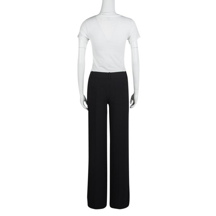 Pre Owned T by Alexander Wang Black High Rise Tailored Wide Leg Trousers S