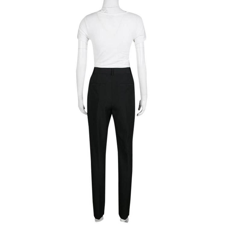 Pre Owned Alexander Wang Black Wool Zip Detail Tapered Cigarette Pants S
