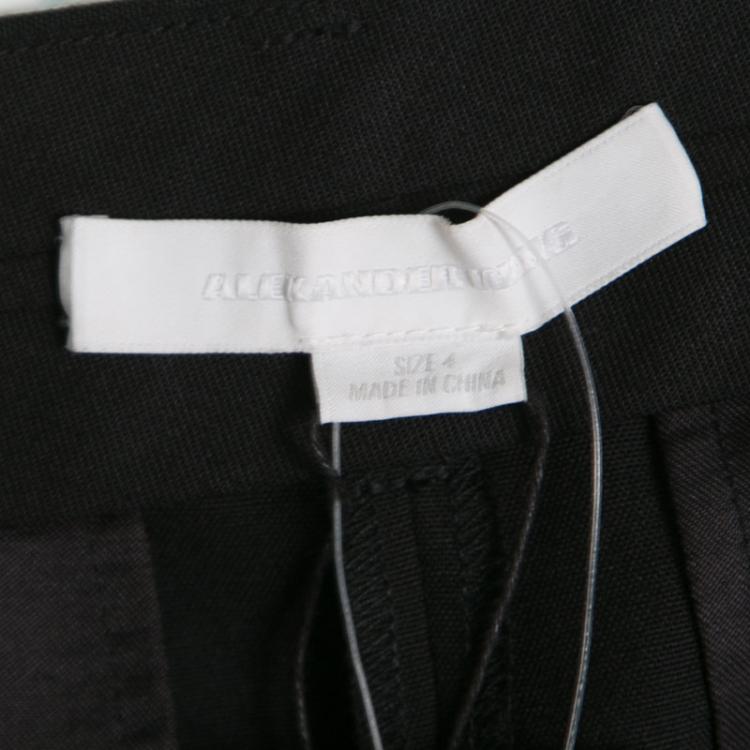 Pre Owned Alexander Wang Black Wool Zip Detail Tapered Cigarette Pants S