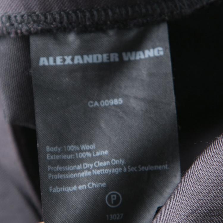 Pre Owned Alexander Wang Black Wool Zip Detail Tapered Cigarette Pants S
